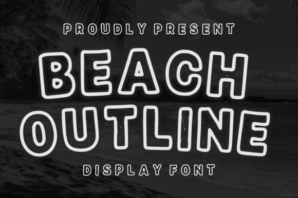 Beach Outline Font for Summer Design