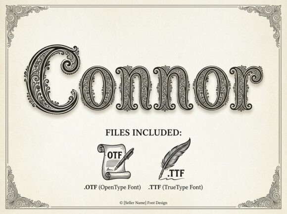 Connor: Elevating Visual Identity with Bold Decorative Typography
