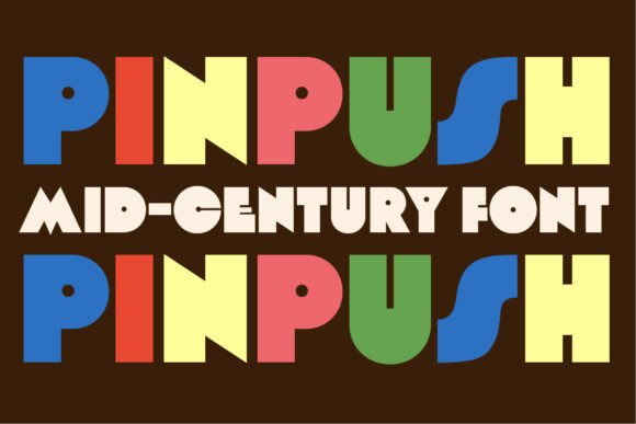 Pinpush: Elevating Brand Identity with Retro Geometric Typography
