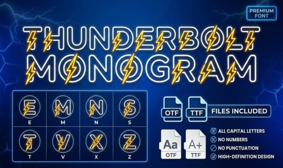 Thunderbolt Monogram: Electrifying Modern Design with Dynamic Typography